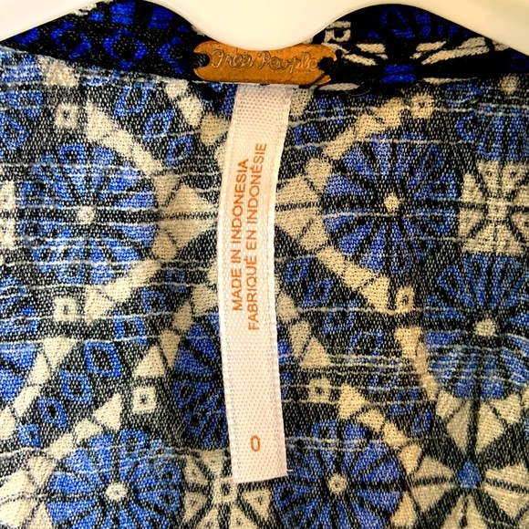 🌷Free People Swing Blue And White Dress Size 0 - Picture 5 of 7